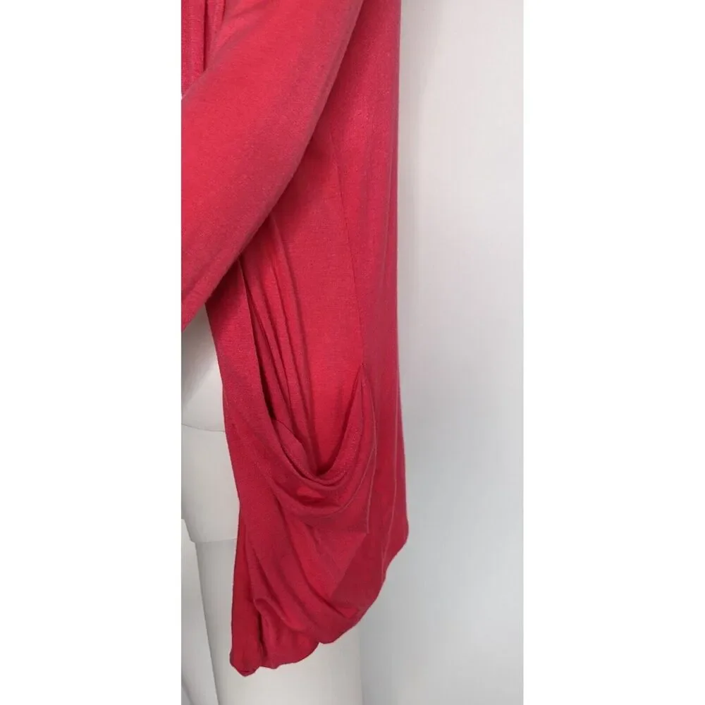 Rags & Couture Pink Open Front Long Cardigan Sweater